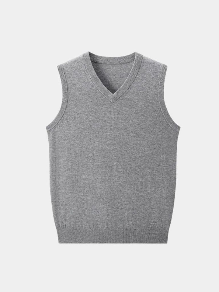 100% Cashmere V Neck Knit Vest - Dalton & Rowe