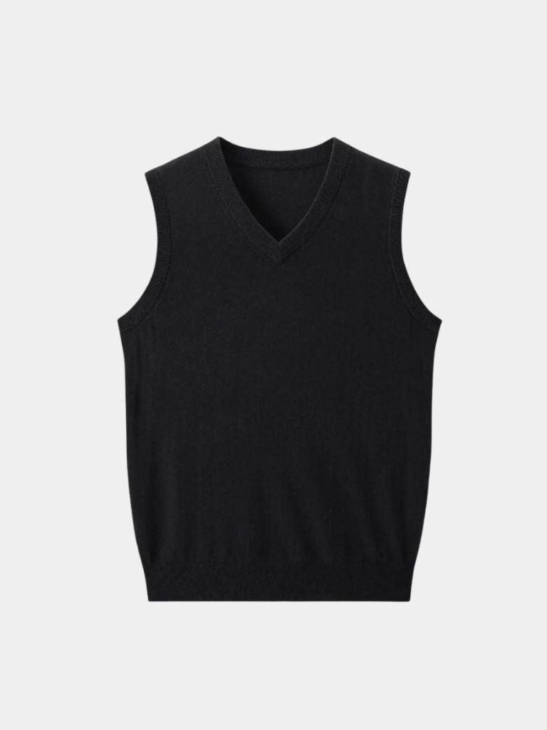 100% Cashmere V Neck Knit Vest - Dalton & Rowe