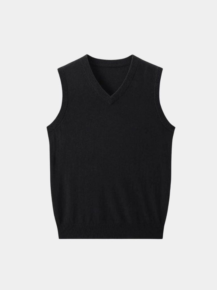 100% Cashmere V Neck Knit Vest - Dalton & Rowe