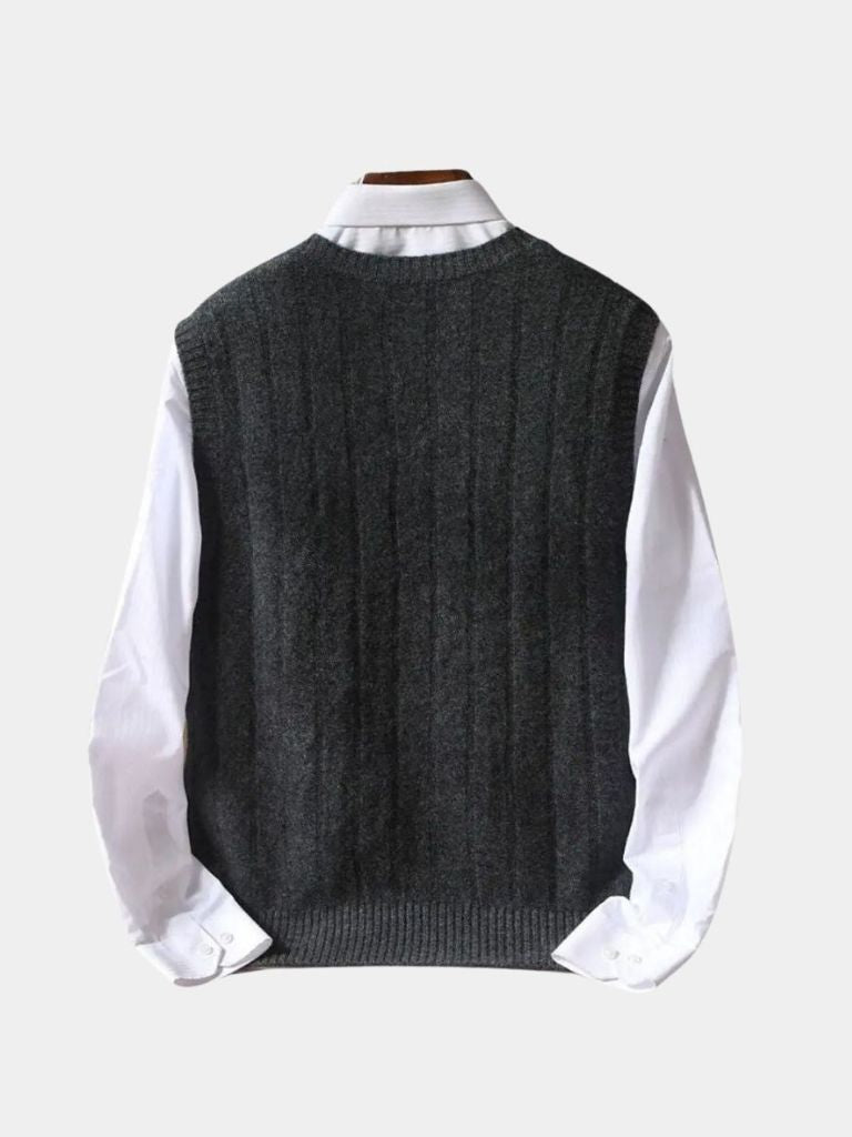 100% Merino Wool Pullover Sweater Vest - Dalton & Rowe