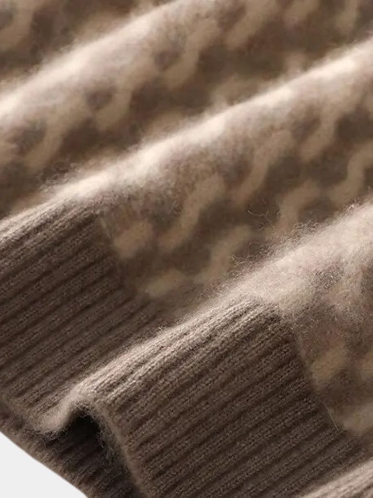 100% Wool Geometric Crew Neck Pullover Sweater - Dalton & Rowe