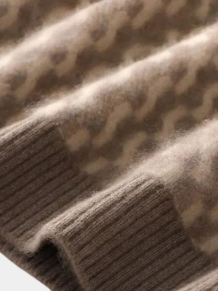 100% Wool Geometric Crew Neck Pullover Sweater - Dalton & Rowe