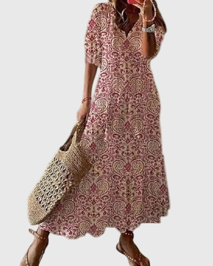 Flavie | Vestido Maxi Bohemio con Pompones
