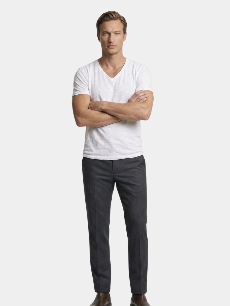 Albo Classic Linen V Neck T-Shirt - Dalton & Rowe
