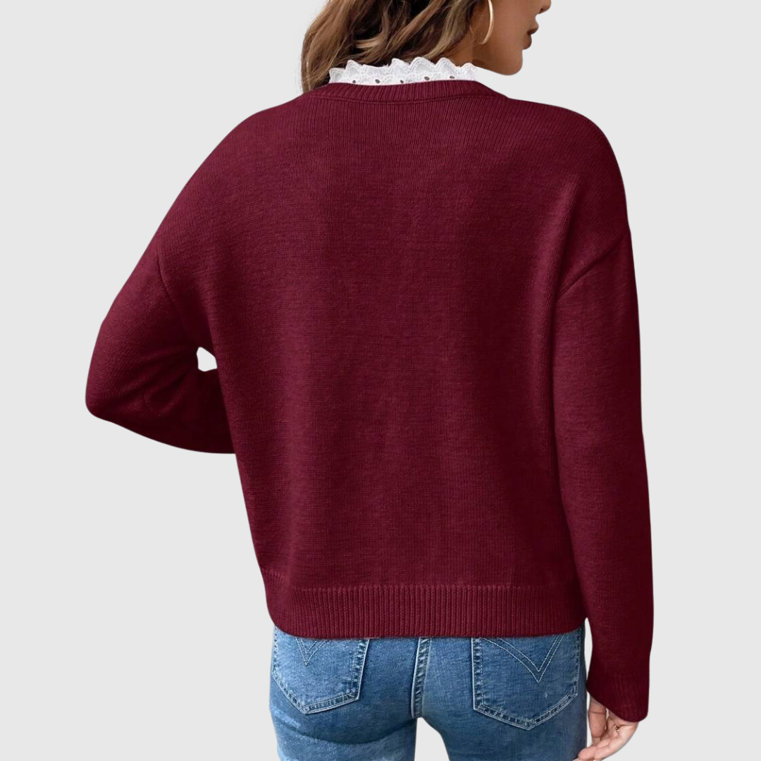 Zaryphine | Suéter de Cuello V Elegante
