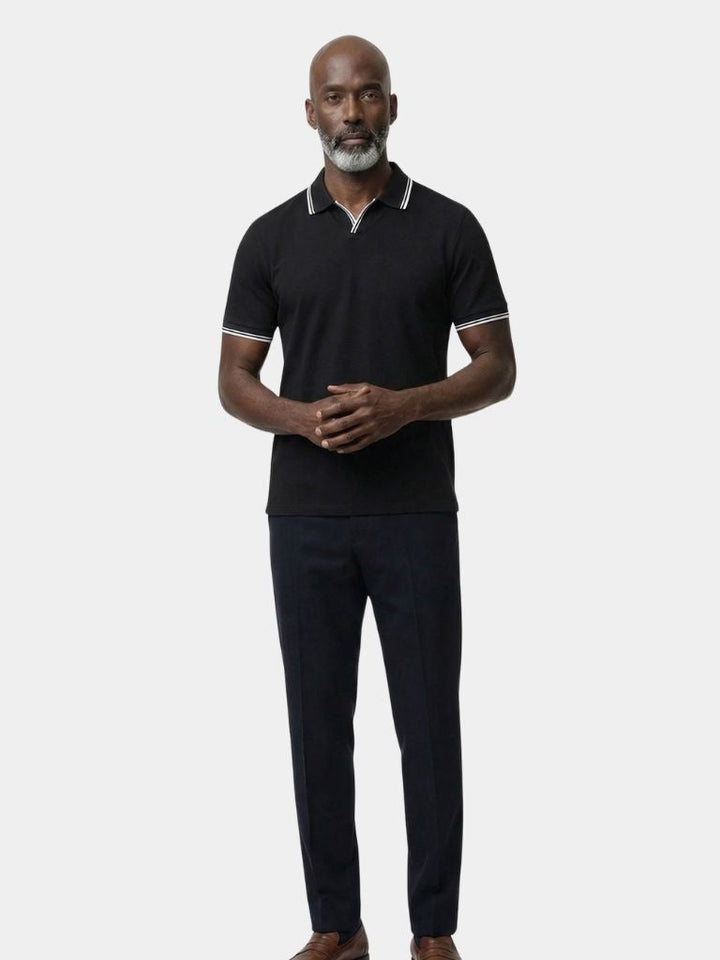 Timeless Black V-Neck Polo - Dalton & Rowe