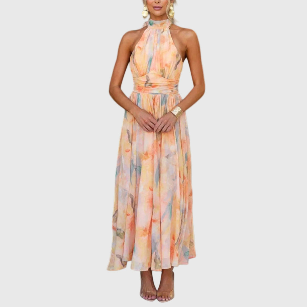 Élodie | Vestido Maxi Acuarela Elegante