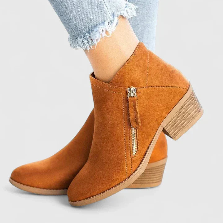 Héloïse | Botines de Ante con Cremallera Elegantes