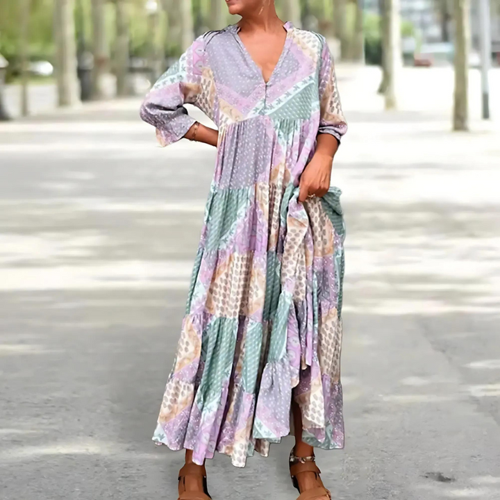 Aurianne | Vestido Maxi Patchwork