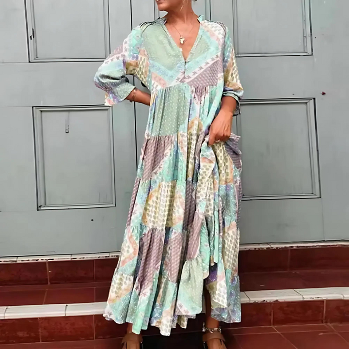 Aurianne | Vestido Maxi Patchwork