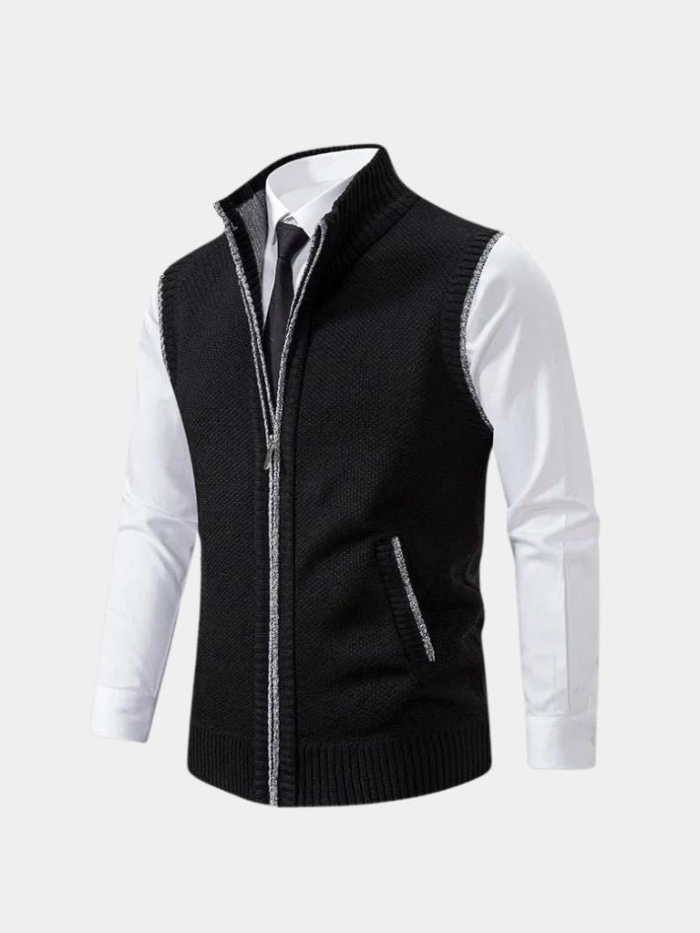 Elegant Full-Zip Sweater Vest - Dalton & Rowe