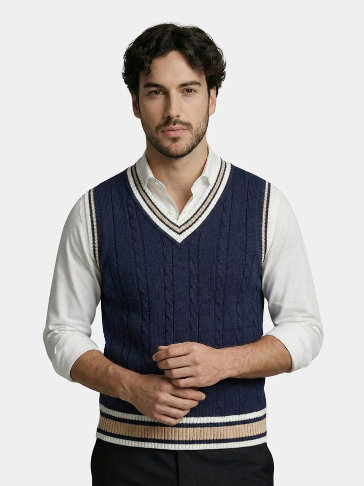 V Neck Elegant Knit Vest - Dalton & Rowe