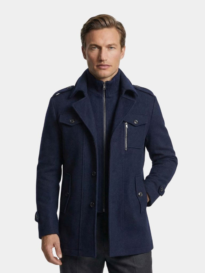 Aristocratic Black Wool Overcoat - Dalton & Rowe
