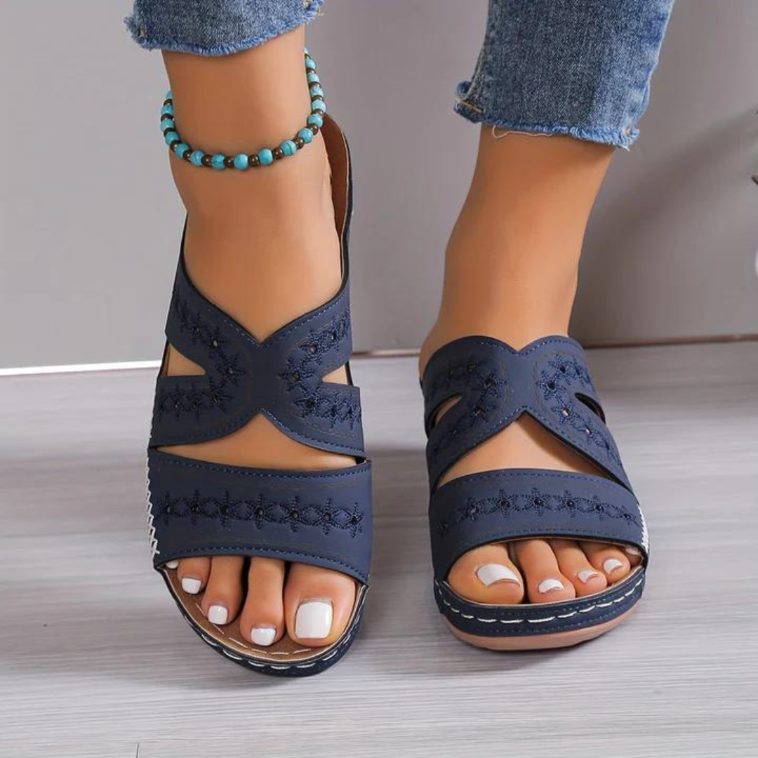 Amélie | Sandalias Ortopédicas Compensadas Abertas