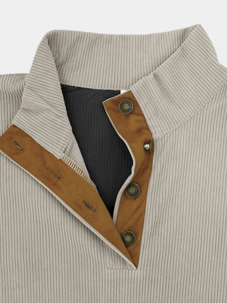 High Collar Corduroy Retro Pullover - Dalton & Rowe
