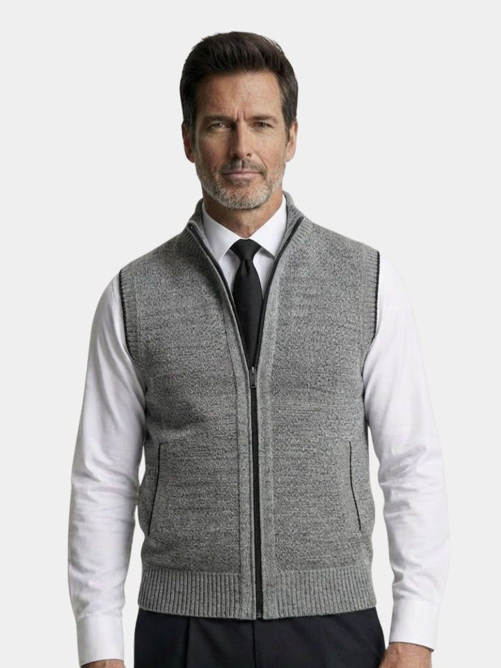 Elegant Full-Zip Sweater Vest - Dalton & Rowe