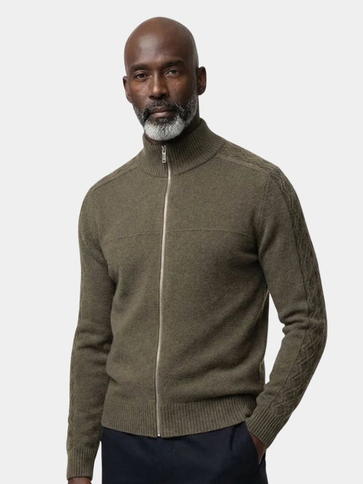 Cashmere Zip Sweater Knit Turtleneck - Dalton & Rowe