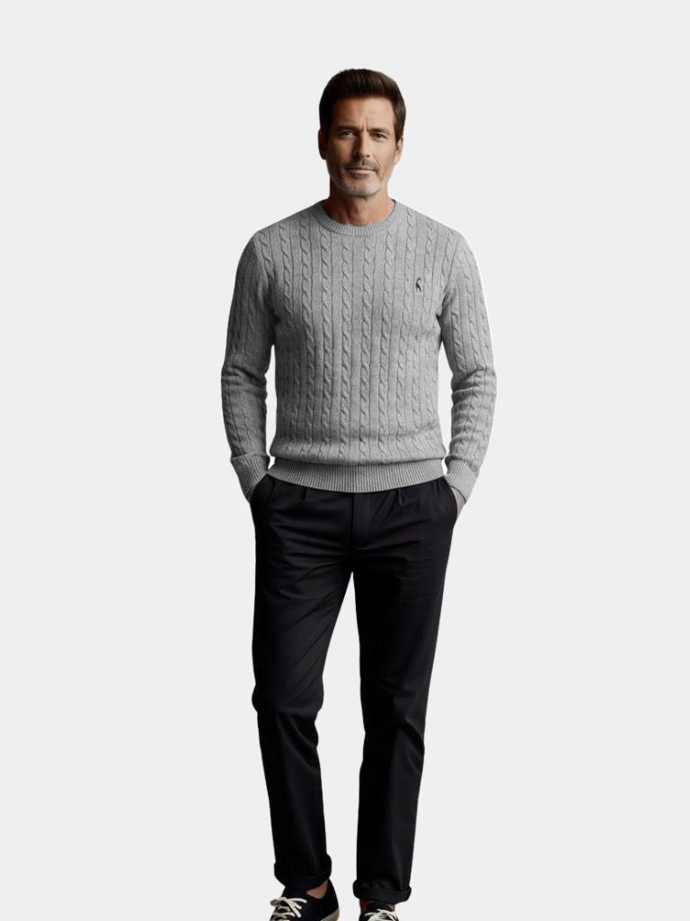 Cotton  Crew Neck Pullover Sweater - Dalton & Rowe