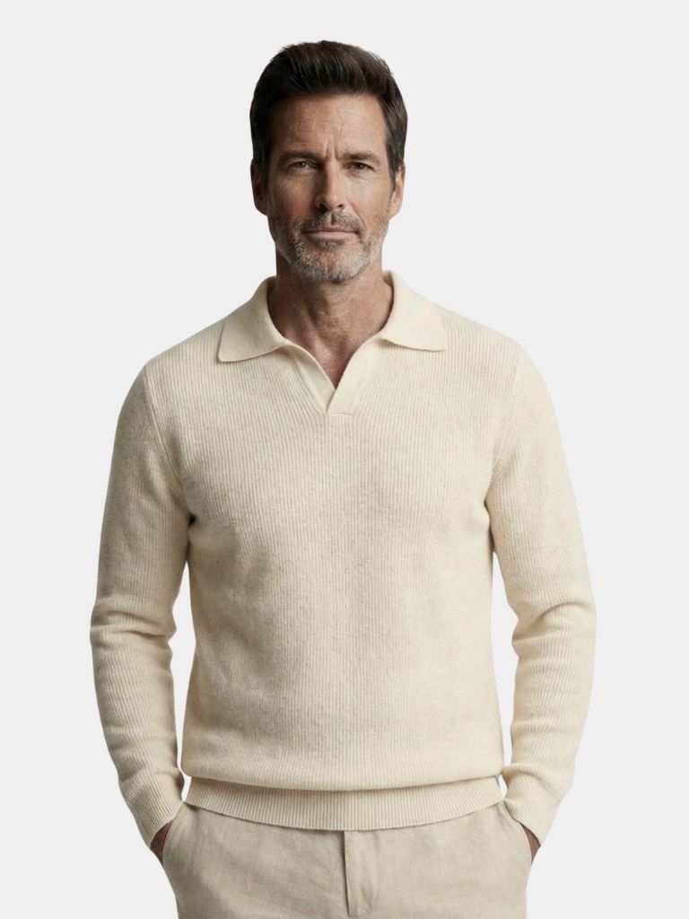 Essential V-Neck Polo Sweater - Dalton & Rowe