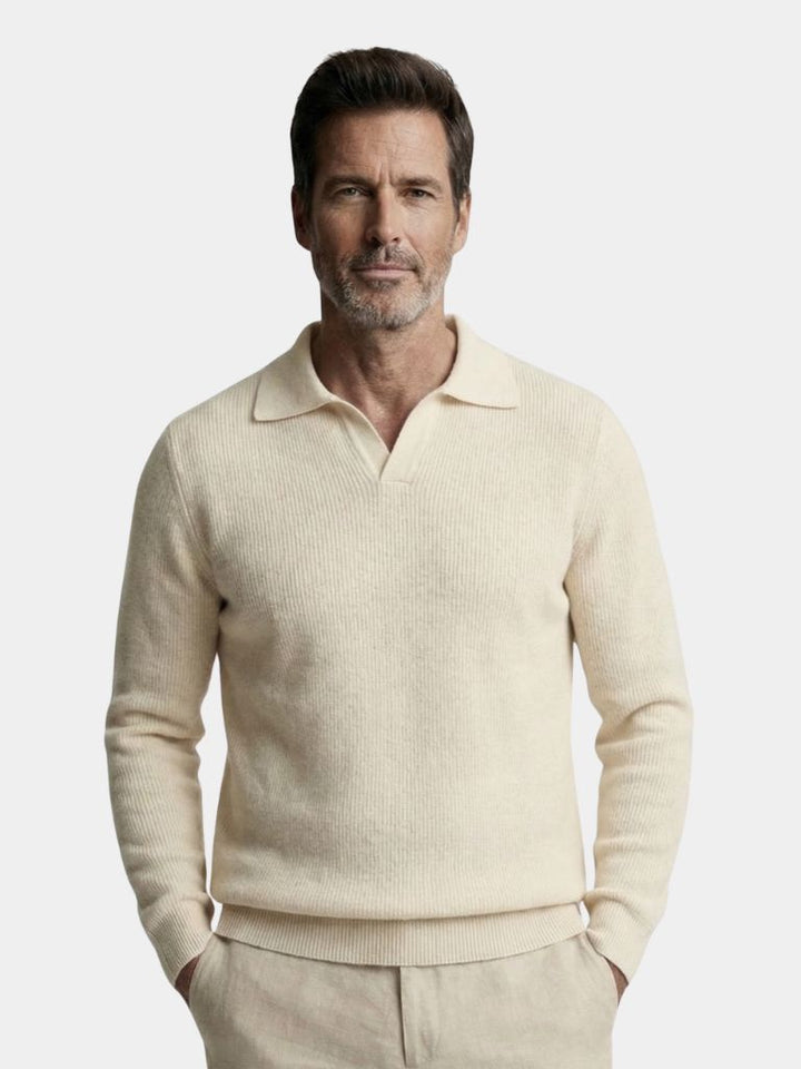 Essential V-Neck Polo Sweater - Dalton & Rowe