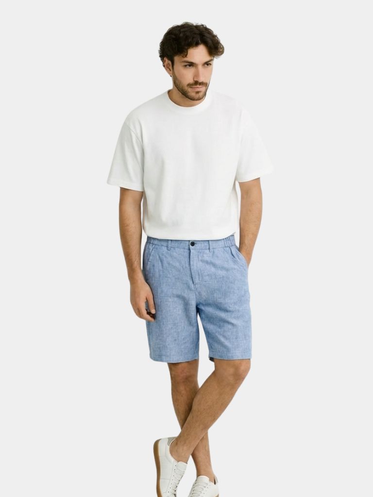 Bleu Horizon Linen Shorts - Dalton & Rowe