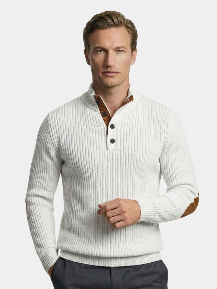 Refined High Collar Henley Sweater - Dalton & Rowe