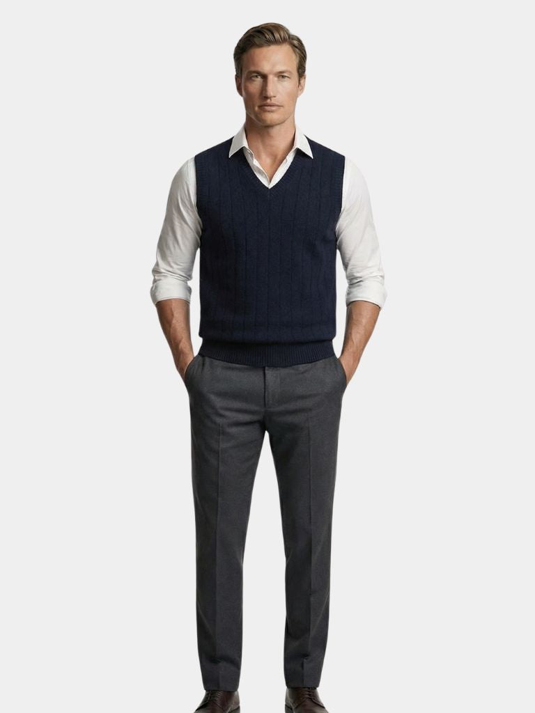 100% Merino Wool Pullover Sweater Vest - Dalton & Rowe