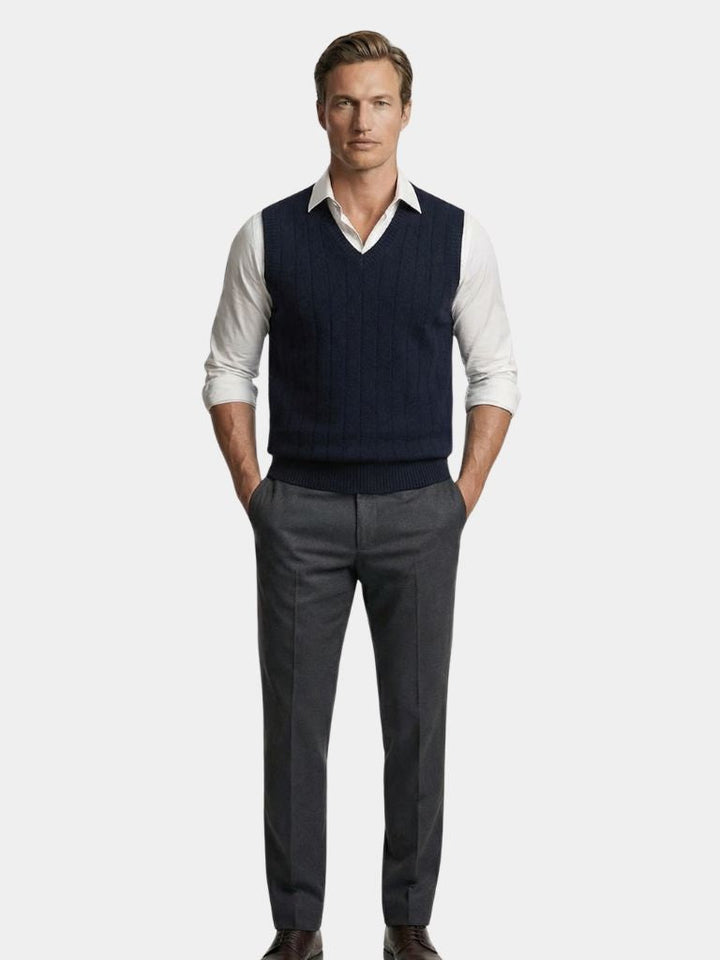 100% Merino Wool Pullover Sweater Vest - Dalton & Rowe