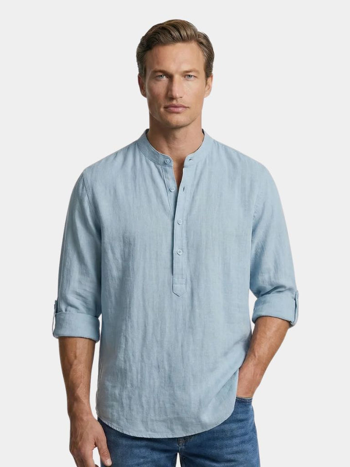 Casual Henley Neck Long Sleeve T-Shirt - Dalton & Rowe