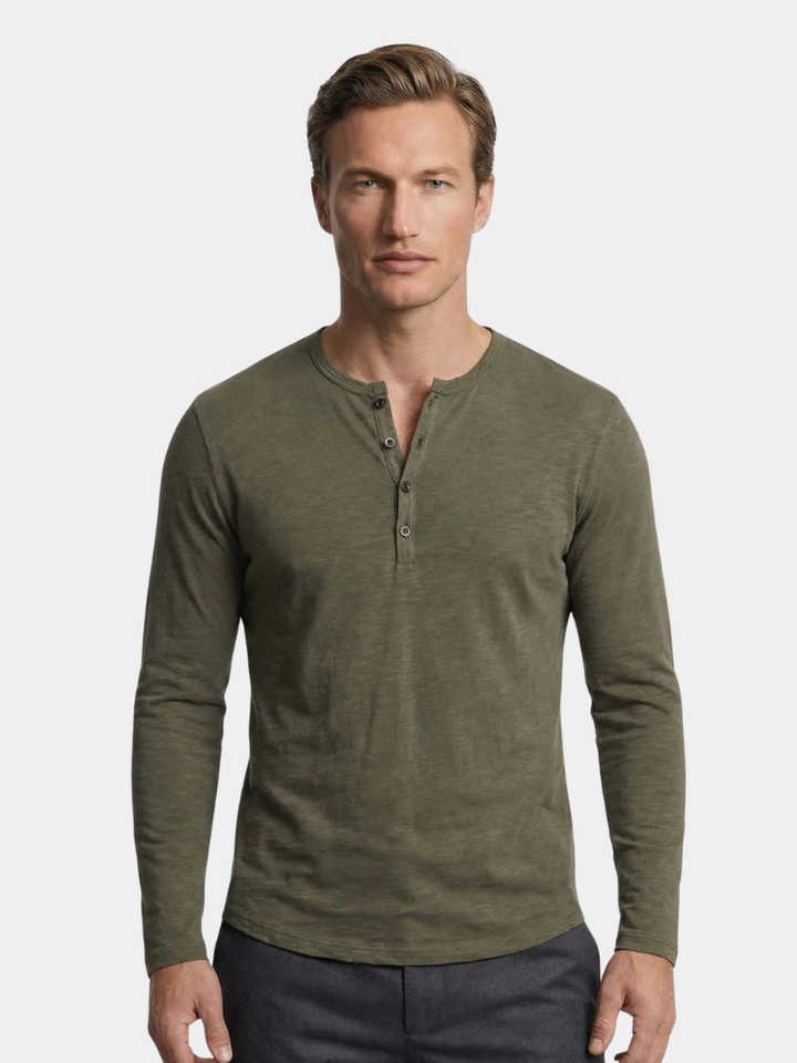 Henley Neck Long Sleeve T-Shirt - Dalton & Rowe