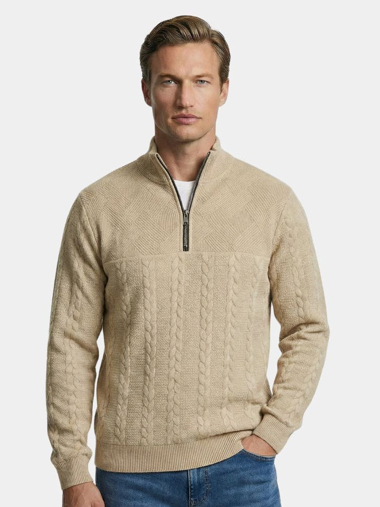 Essential Henley High Collar Quarter Zip Pullover - Dalton & Rowe