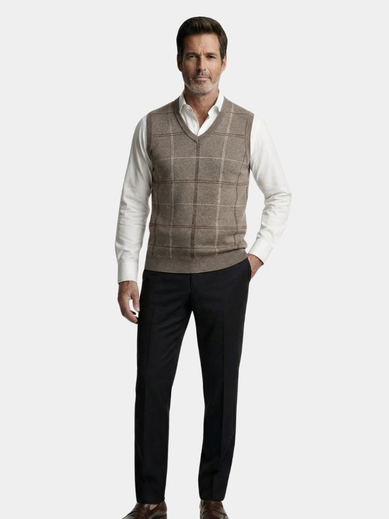 Academic Checkered Knit Vest - Dalton & Rowe