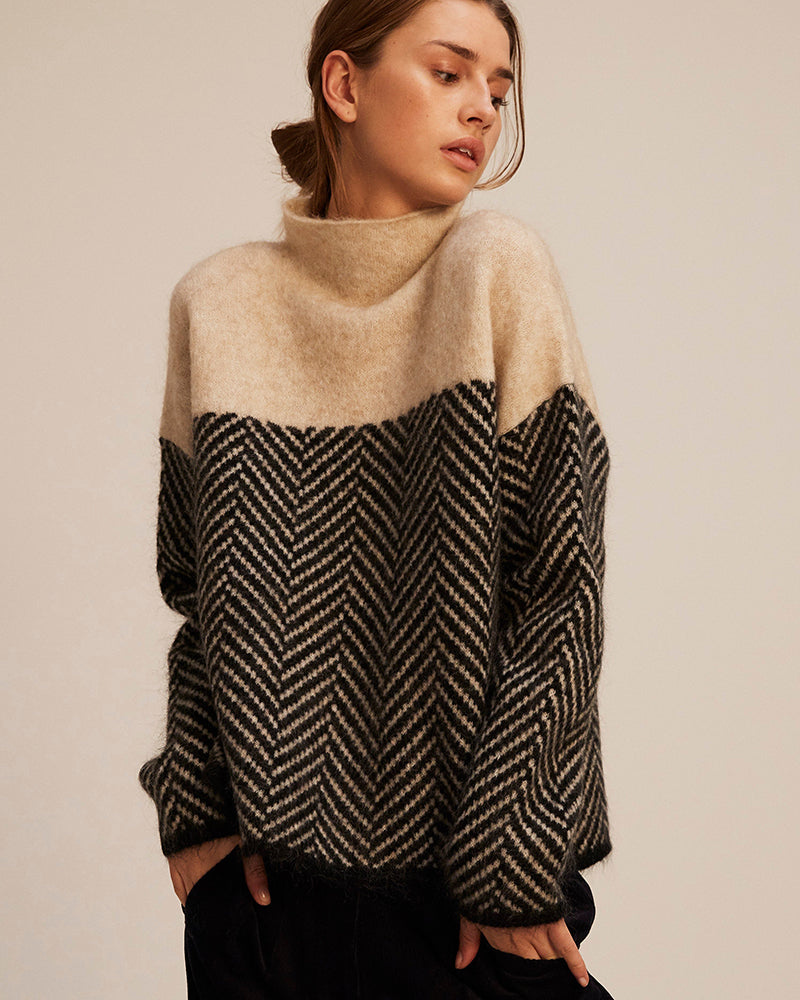 Brigitte | Jersey de Cuello Alto Gráfico