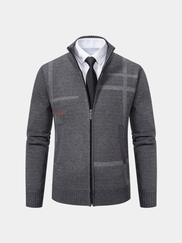 Graphite Symmetry Knit Jacket - Dalton & Rowe