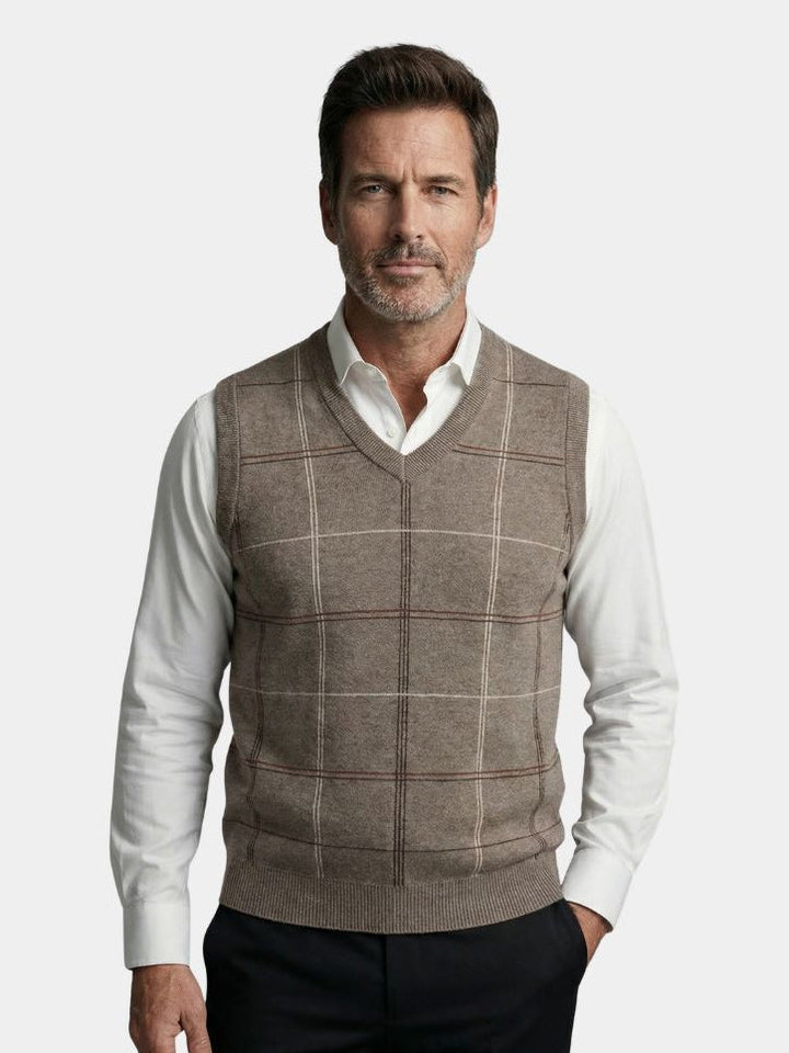 Academic Checkered Knit Vest - Dalton & Rowe