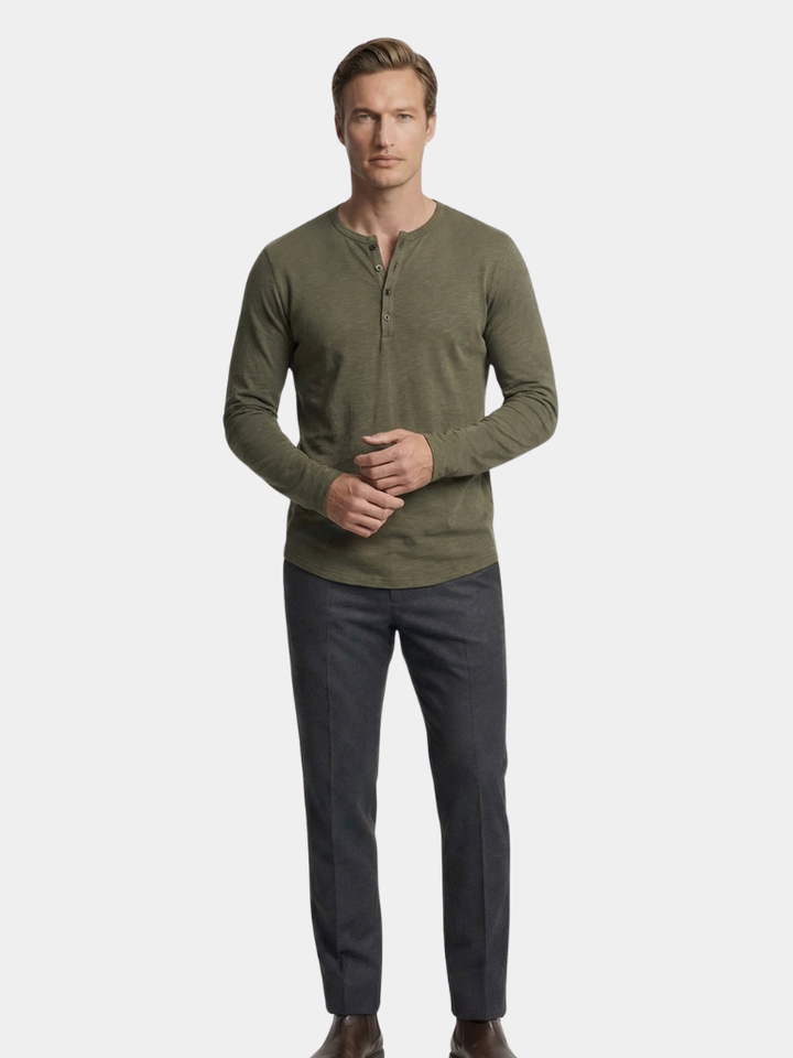 Henley Neck Long Sleeve T-Shirt - Dalton & Rowe