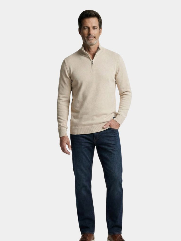 Half Zip Knitwear Solid Color Cardigan Sweater - Dalton & Rowe