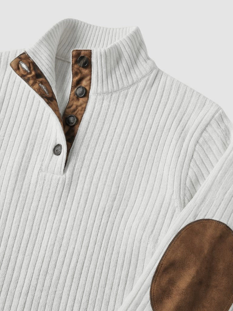 Refined High Collar Henley Sweater - Dalton & Rowe