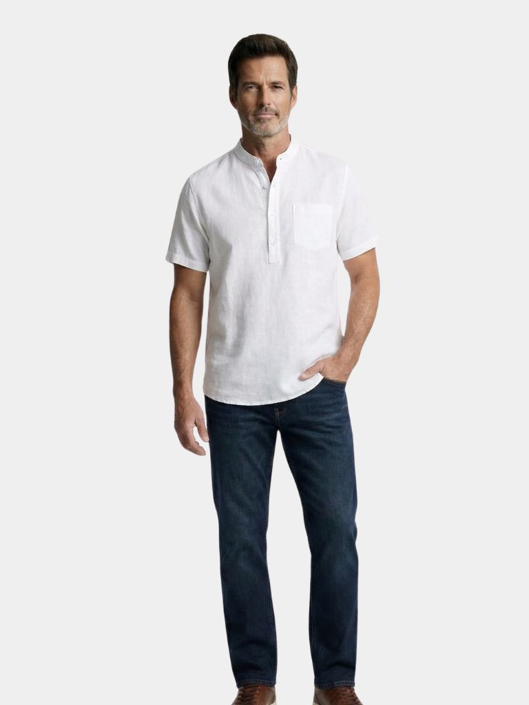 White Wellspring Linen T-Shirt - Dalton & Rowe