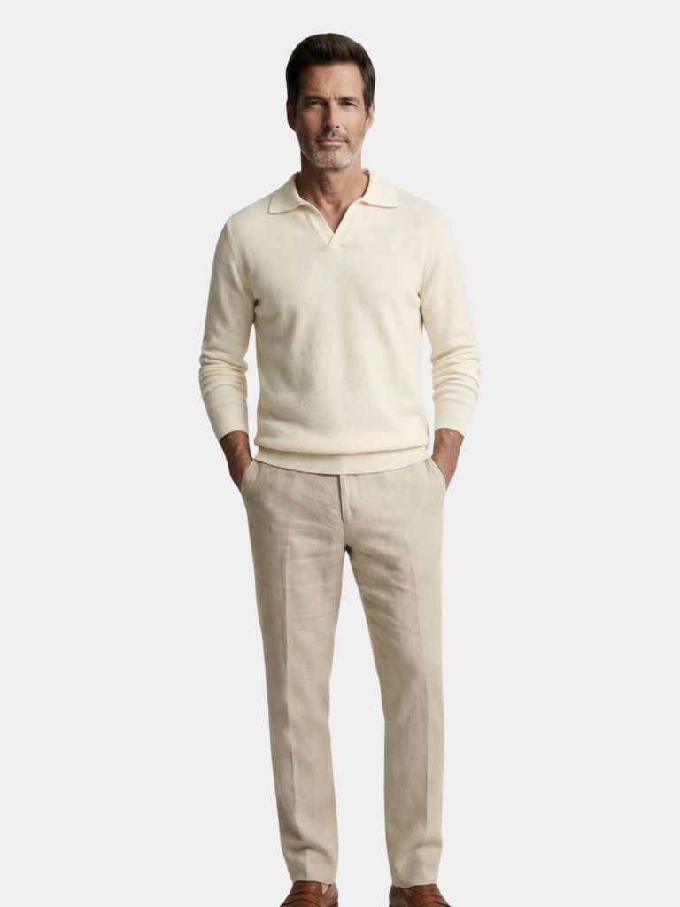 Essential V-Neck Polo Sweater - Dalton & Rowe