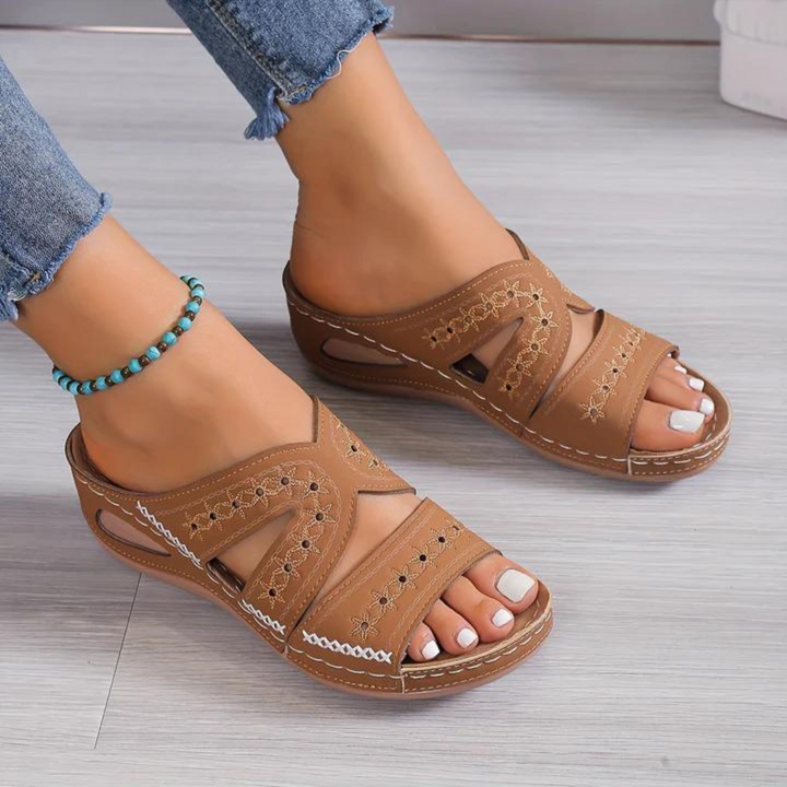 Amélie | Sandalias Ortopédicas Compensadas Abertas