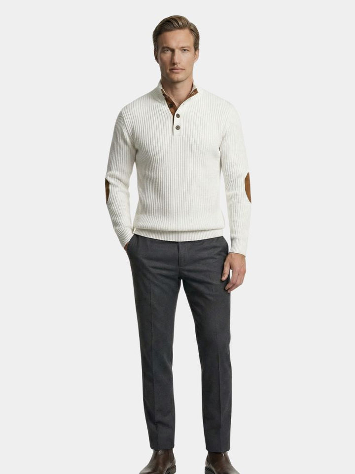 Refined High Collar Henley Sweater - Dalton & Rowe