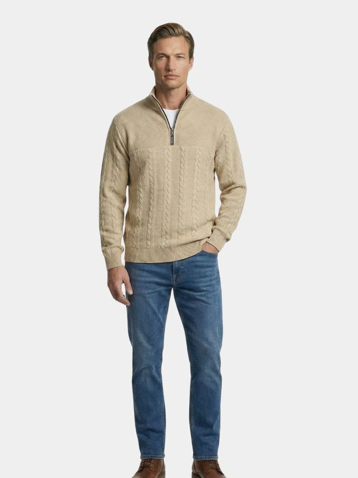 Essential Henley High Collar Quarter Zip Pullover - Dalton & Rowe