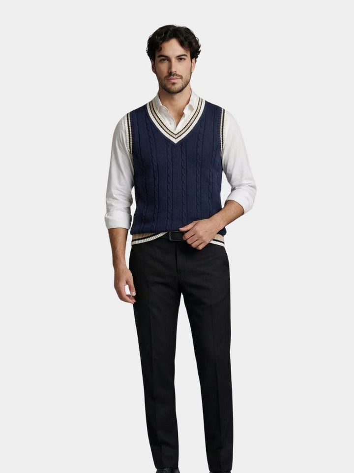 V Neck Elegant Knit Vest - Dalton & Rowe