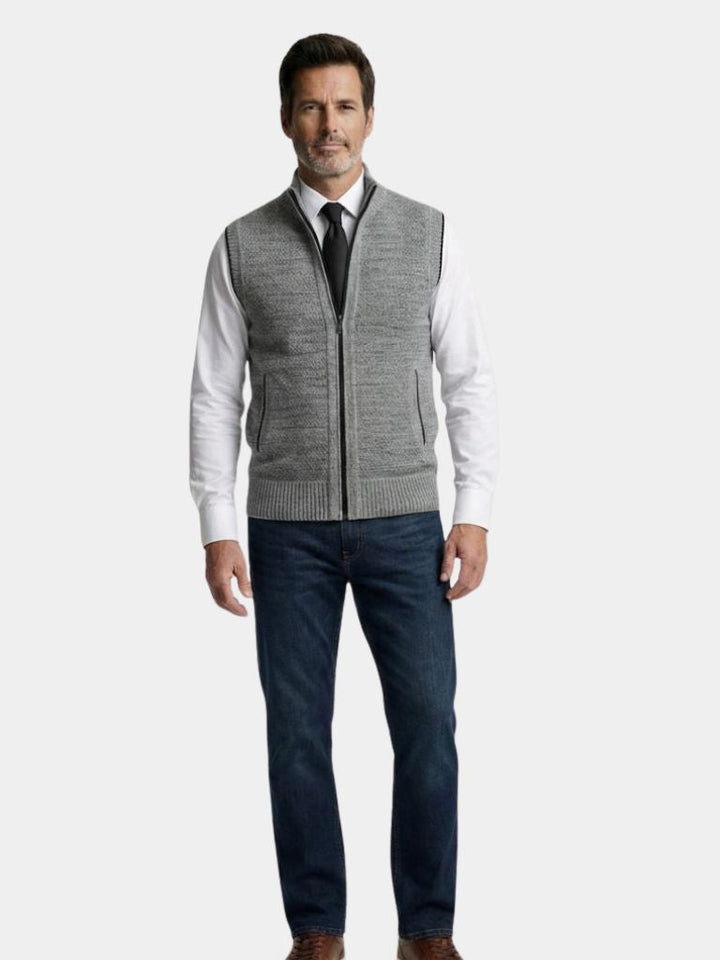 Elegant Full-Zip Sweater Vest - Dalton & Rowe