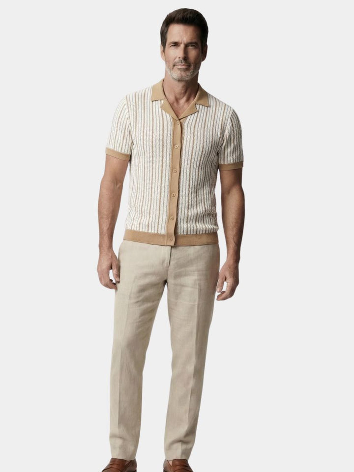 Striped Knit Polo Shirt - Dalton & Rowe