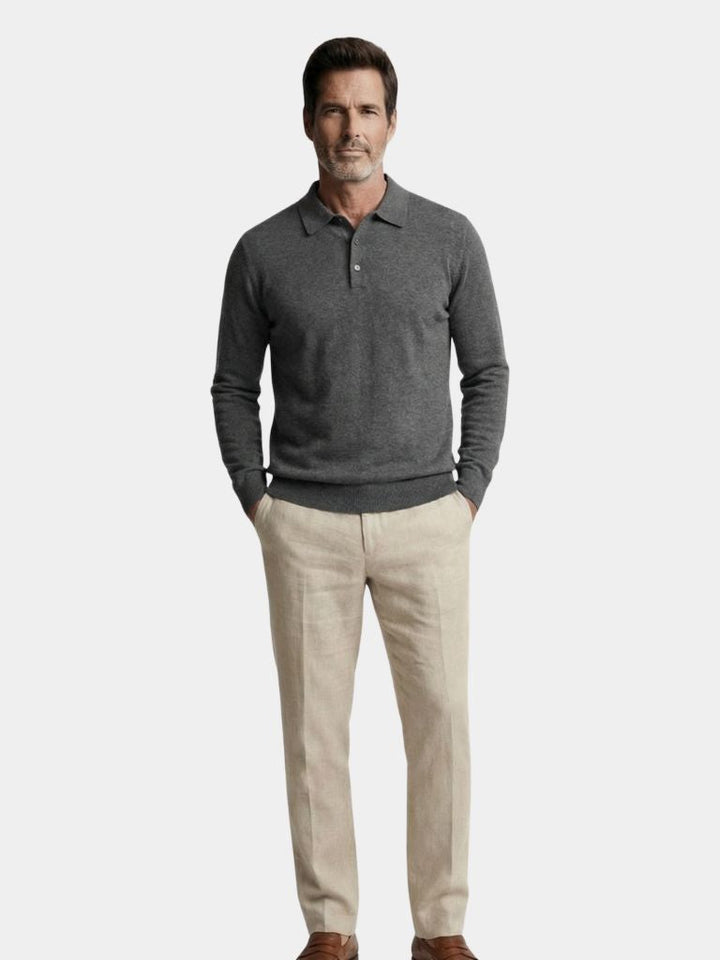 Wool Knit Button Up Polo Pullover - Dalton & Rowe