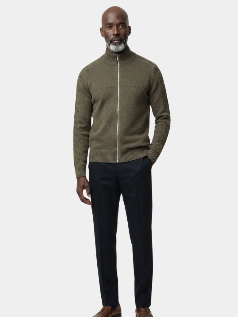 Cashmere Zip Sweater Knit Turtleneck - Dalton & Rowe