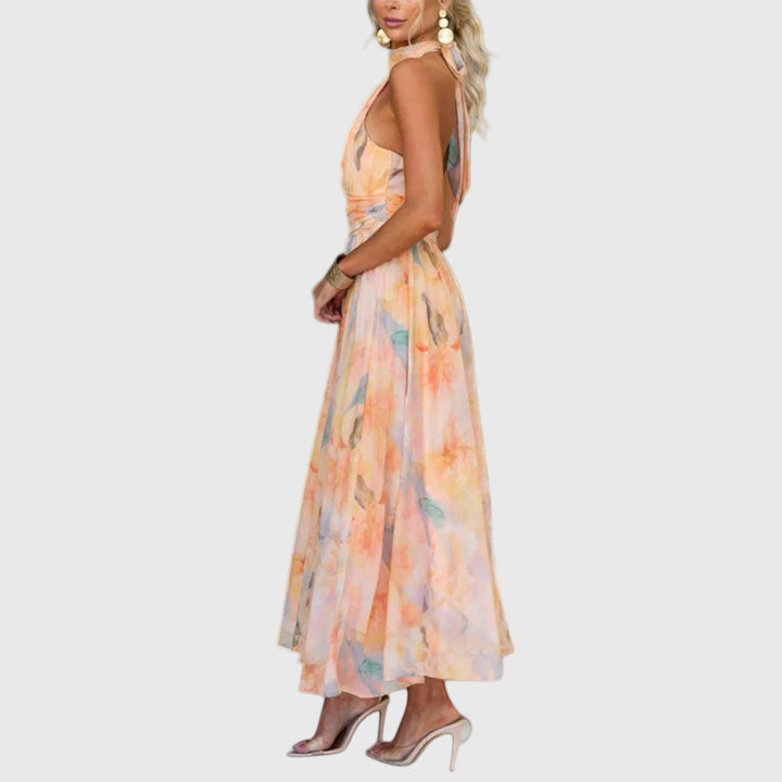 Élodie | Vestido Maxi Acuarela Elegante
