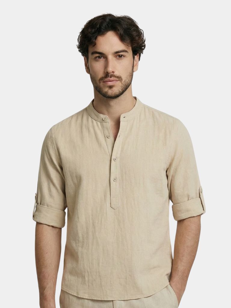 Casual Henley Neck Long Sleeve T-Shirt - Dalton & Rowe